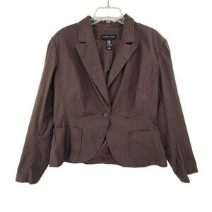 NY & Company Women's Long Sleeve Blazer Brown Size 18